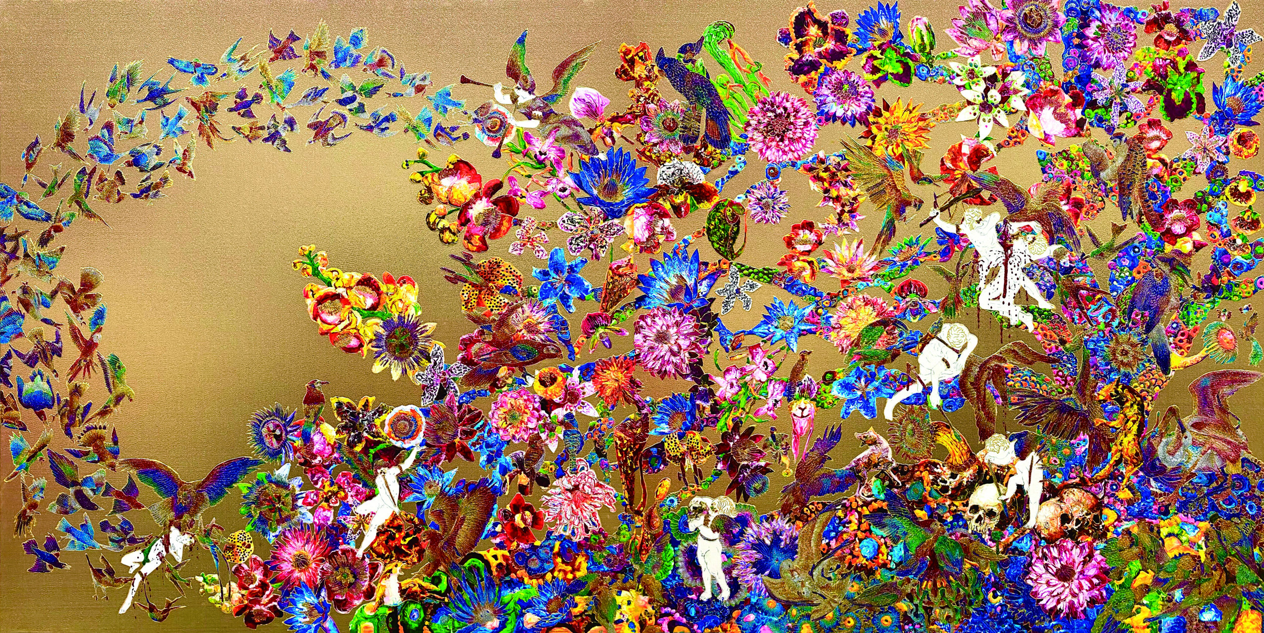 FLOWER – F5001A,B 2020 Mixed media on canvas 100×100cm