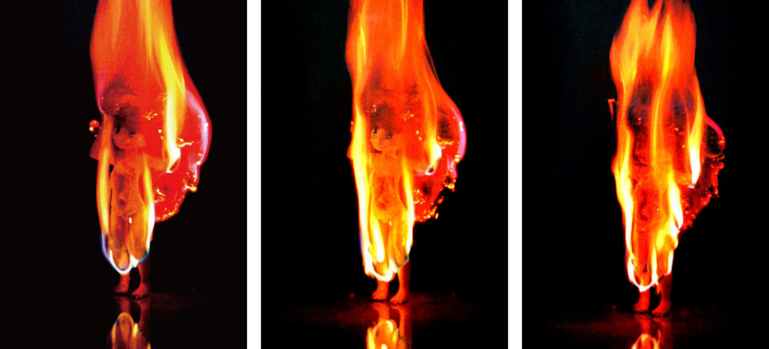 HUMAN PARADISE – FIRE A,B,C 2007 Mixed media on canvas Each: 91×65.2cm